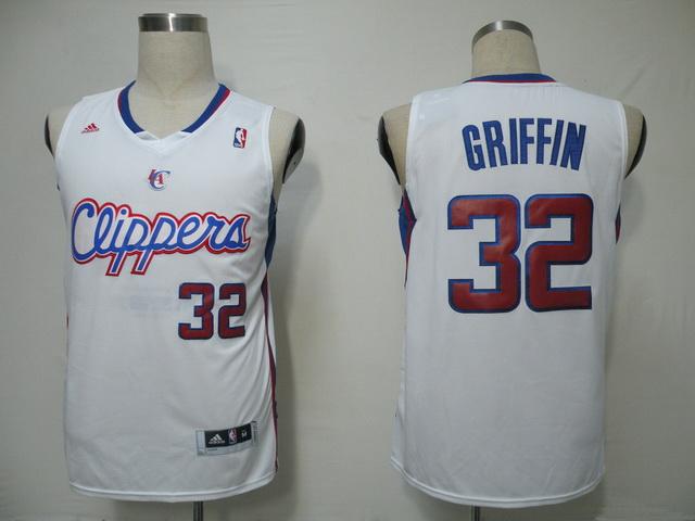 Clippers 32 Griffin White LAC Jerseys