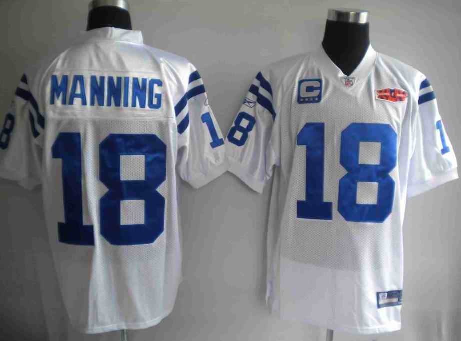 Colts 18 Manning White Jerseys