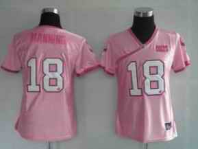 Colts 18 Manning pink women Jerseys