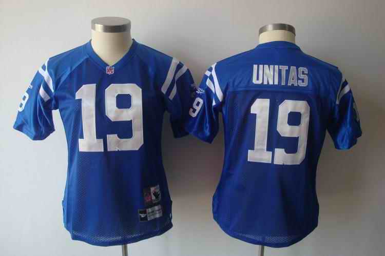Colts 19 Unitas blue team women Jerseys