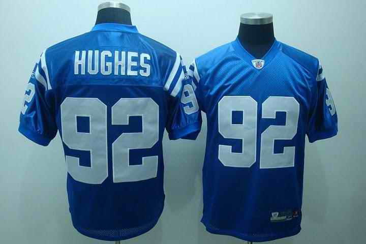 Colts 91 Hughes blue Jerseys