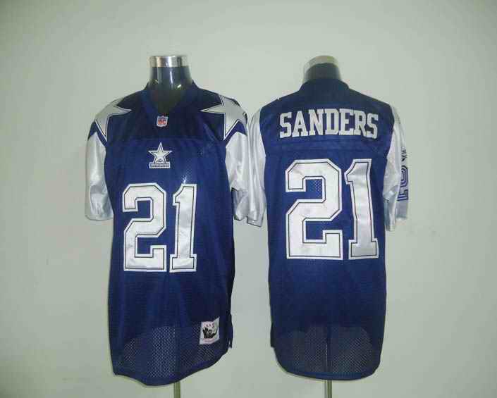 Cowboys 21 Sanders Blue 75th Throwback Jerseys