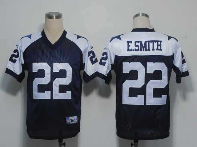 Cowboys 22 E.Smith Blue Thanksgiving Jerseys