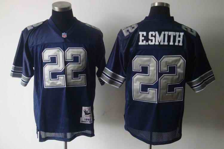 Cowboys 22 E.Smith blue grey number Jerseys