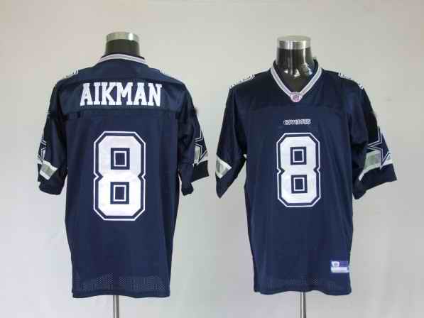 Cowboys 8 Aikman Blue Jerseys