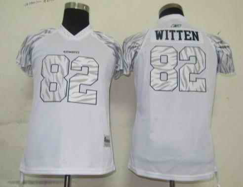 Cowboys 82 Witten white women zebra field Jerseys