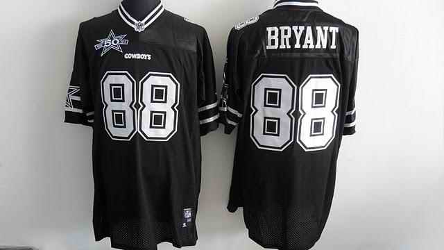 Cowboys 88 Bryant Black 50th Anniversary Jerseys