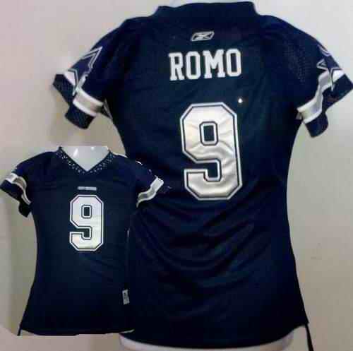 Cowboys 9 Romo blue women Jerseys