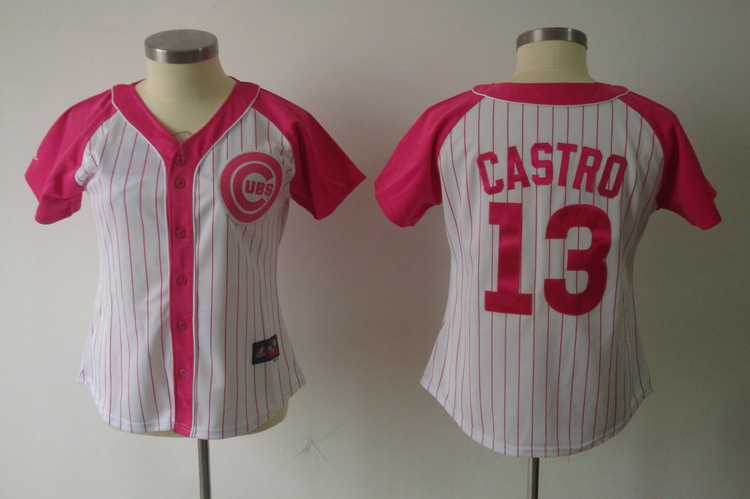 Cubs 13 Castro Pink Women Jersey