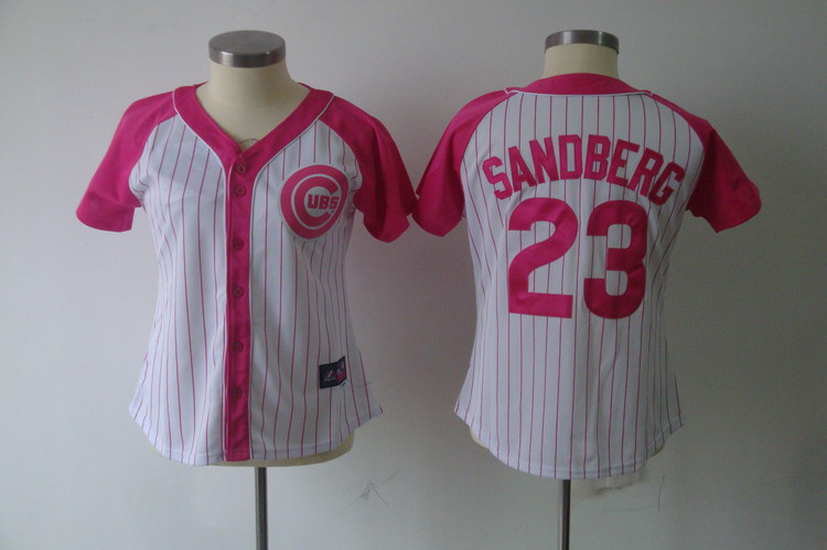 Cubs 23 Sandberg Pink Women Jersey