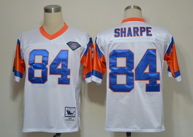 Denver Broncos 84 Shannon Sharpe White M&N 1994 Jerseys
