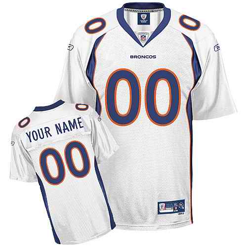 Denver Broncos Men Customized White Jersey