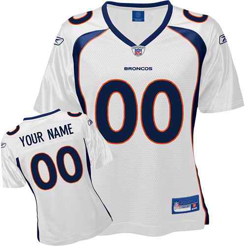 Denver Broncos Women Customized White Jersey