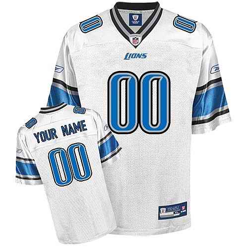Detroit Lions Men Customized White Jersey - Click Image to Close