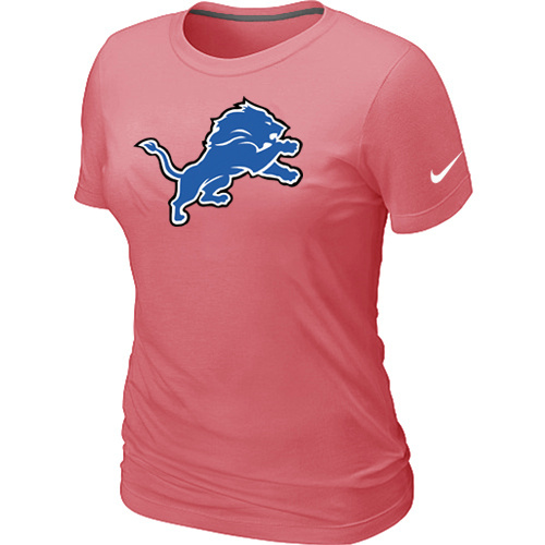 Detroit Lions Pink Women's Logo T-Shirt