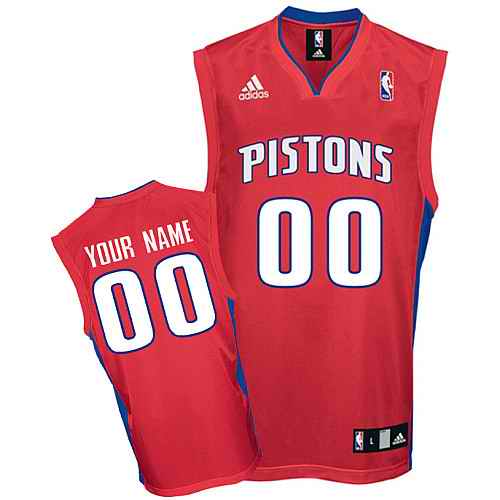 Detroit Pistons Custom red Alternate Jersey - Click Image to Close