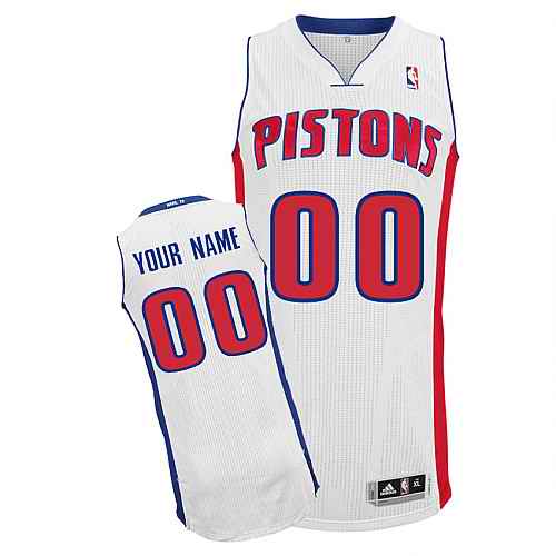 Detroit Pistons Custom white Home Jersey - Click Image to Close