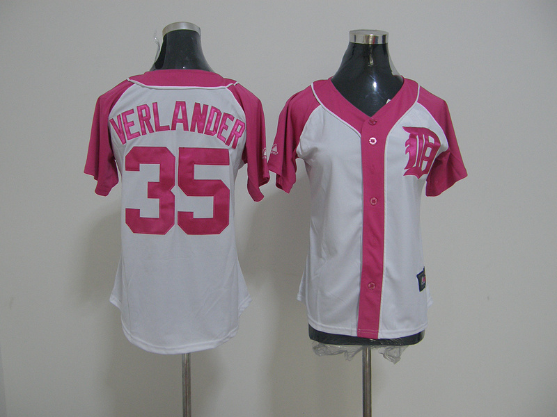 Detroit Tigers 35 VERLANDER pink Women Jersey