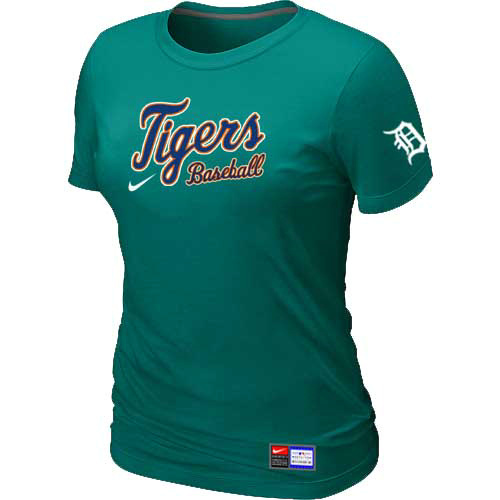 Detroit Tigers Nike Women's L.Green Short Sleeve Practice T-Shirt
