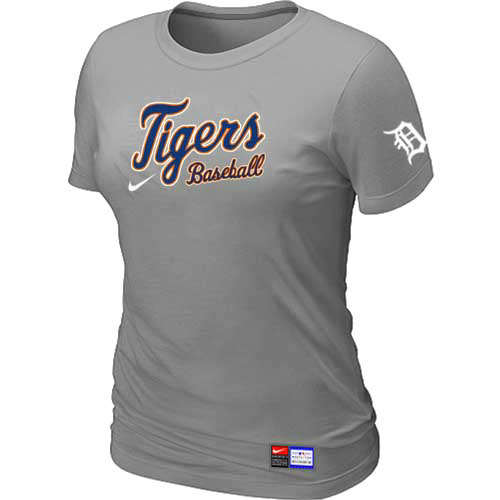Detroit Tigers Nike Women's L.Grey Short Sleeve Practice T-Shirt
