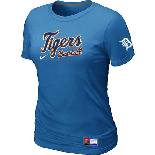 Detroit Tigers Nike Women's L.blue Short Sleeve Practice T-Shirt
