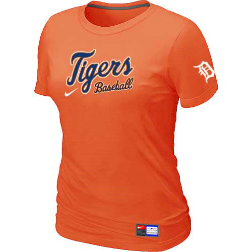 Detroit Tigers Nike Women's Orange Short Sleeve Practice T-Shirt