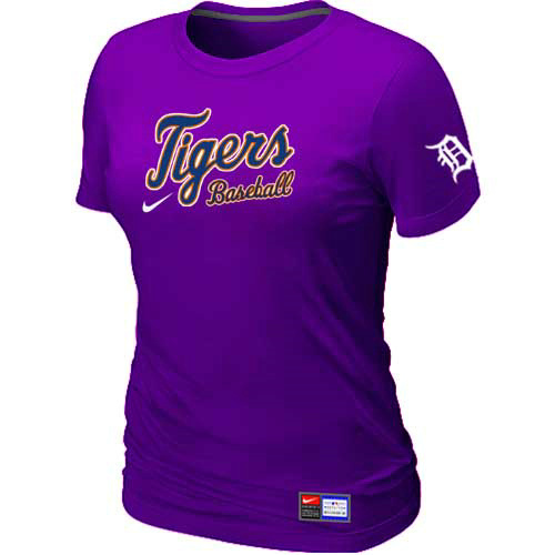 Detroit Tigers Nike Women's Purple Short Sleeve Practice T-Shirt