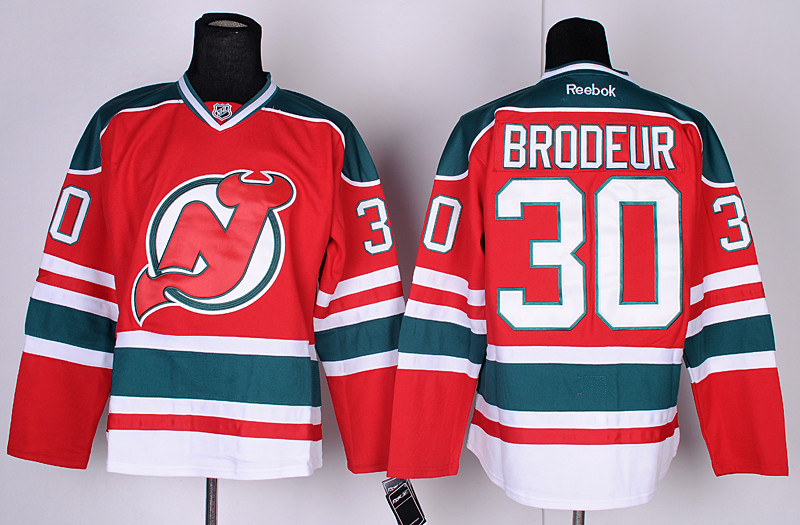 Devils 30 Brodeur Red Jerseys - Click Image to Close