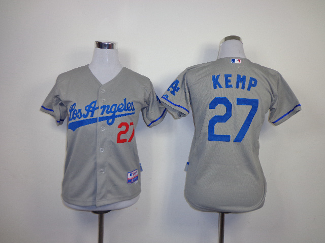 Dodgers 27 Kemp Grey Women Jersey