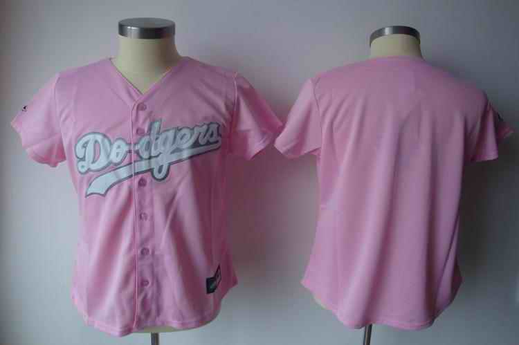 Dodgers blank pink women Jersey