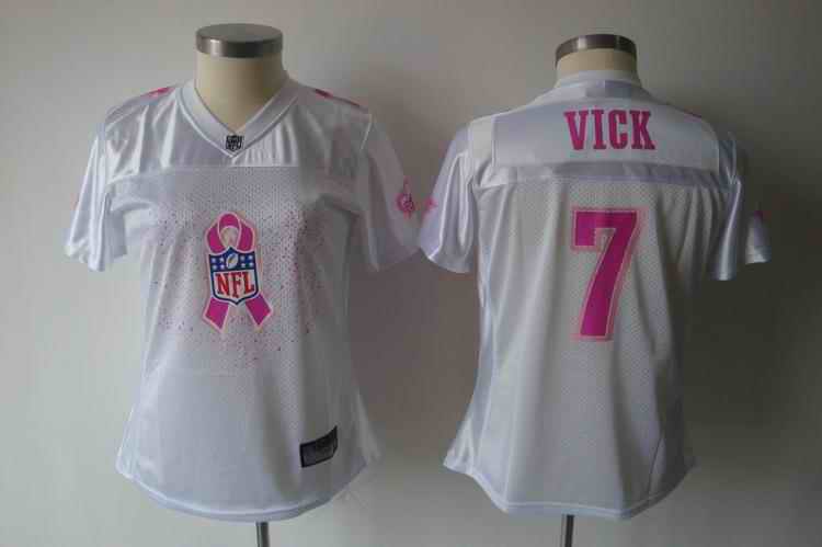 Eagles 7 Vick Breast Cancer Awareness white women Jerseys