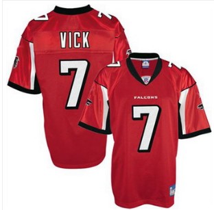 Falcons 7 Michael Vick Red Jerseys