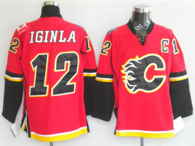 Flames 12 Iginla red Jerseys