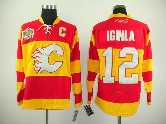 Flames 12 Jarome Iginla red 2011 Heritage Classic Jerseys - Click Image to Close