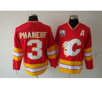 Flames 3 Phaneuf red 30th Jerseys