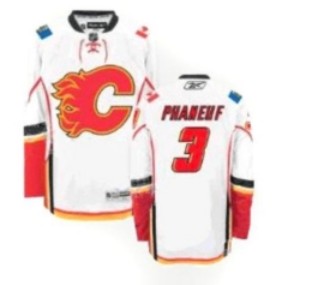 Flames 3 Phaneuf white Jerseys - Click Image to Close
