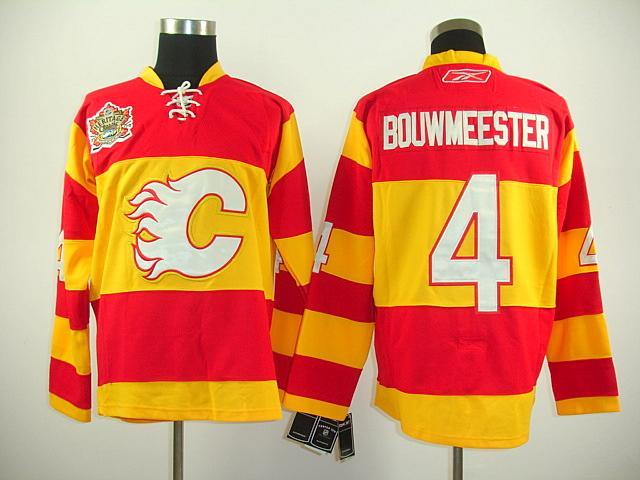 Flames 4 Jay Bouwmeester red 2011 Heritage Classic Jerseys - Click Image to Close