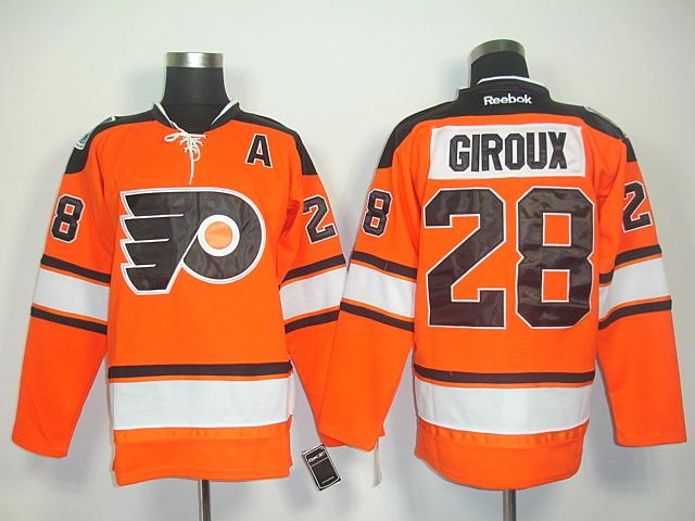 Flyers 28 Giroux 2011 winter classic orange Jerseys