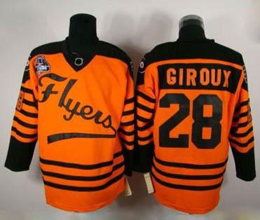 Flyers 28 Giroux 2012 winter classic orange Jerseys