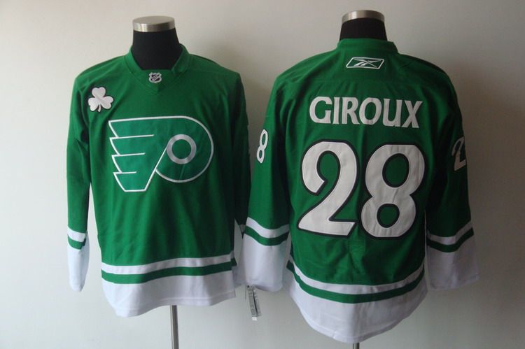 Flyers 28 Giroux St.Patricks Day Green Jerseys