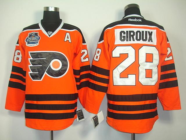 Flyers 28 Giroux orange winter classic patch Jerseys