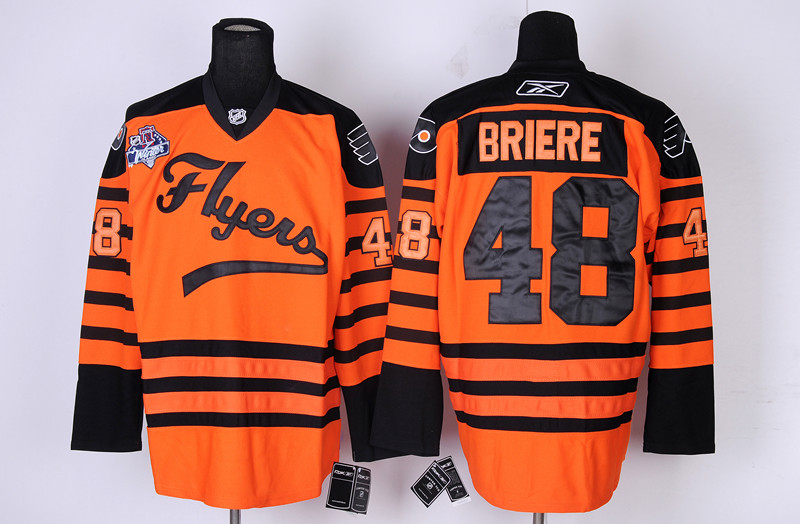 Flyers 48 Briere 2012 Winter Classic Orange Jerseys