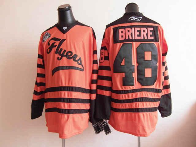 Flyers 48 Briere 2012 winter classic orange Jerseys