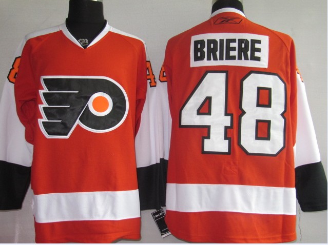 Flyers 48 Briere orange jerseys