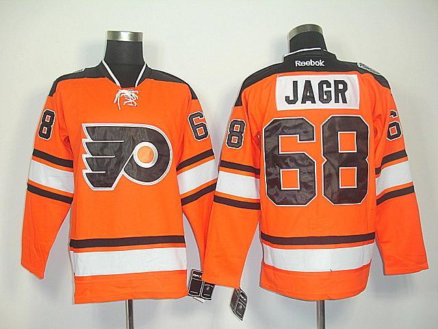 Flyers 68 Jagr 2011 winter classic orange Jerseys