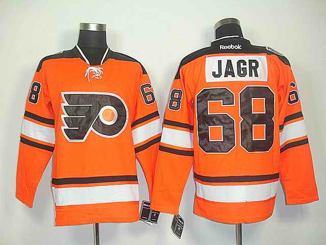 Flyers 68 Jagr orange jerseys