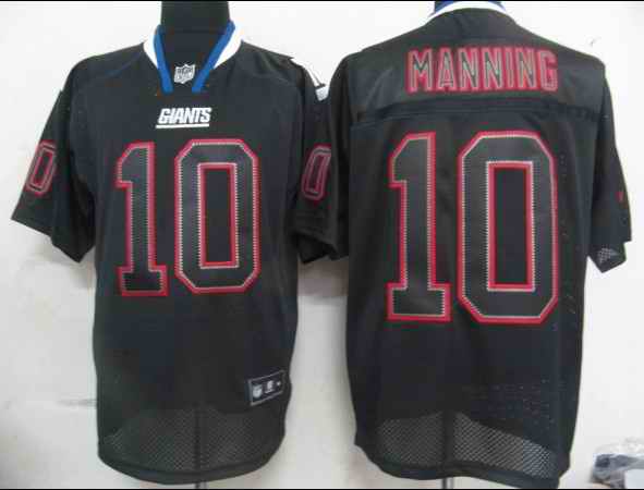 Giants 10 MANNINC Black lights out jerseys