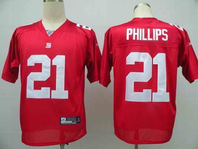 Giants 21 Kenny Phillips red Jerseys