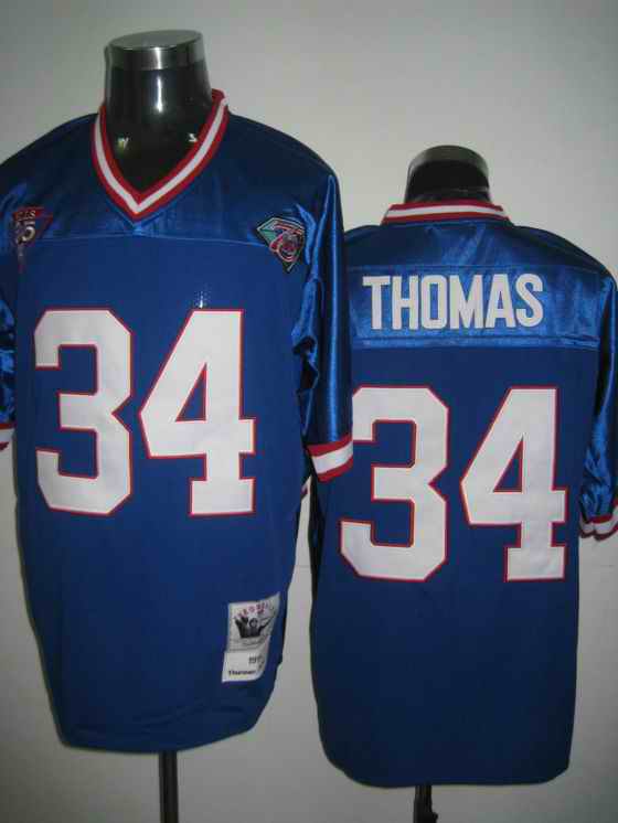 Giants 34 Thomas blue throwback jerseys