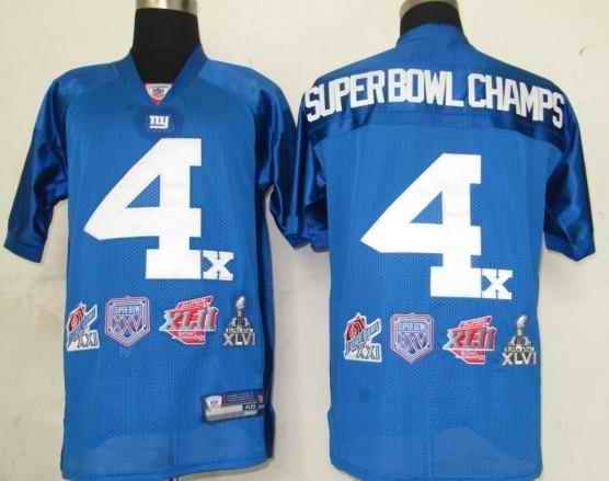 Giants 4 Supperbowl Champs blue Jerseys